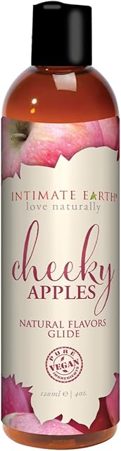 Intimate Earth Natural Flavor Pleasure Glide, 4 floz (120 mL), Cheeky Apples