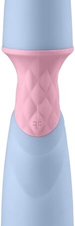 Femme Funn ffix Small Vibrator Wand Massager - Womens Sex Toy Wand with 10 Powerful Vibration Modes - Waterproof, AAA Battery-Operated, Single Button, Wireless Mini Vibrators with Flexible Head (Blue)
