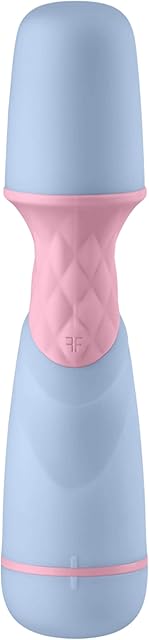 Femme Funn ffix Small Vibrator Wand Massager - Womens Sex Toy Wand with 10 Powerful Vibration Modes - Waterproof, AAA Battery-Operated, Single Button, Wireless Mini Vibrators with Flexible Head (Blue)