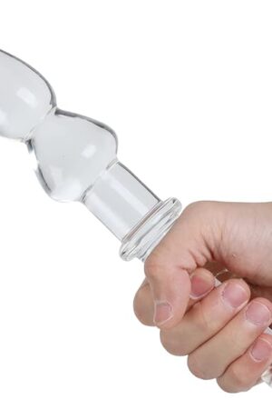 10.8" Double Ended Glass Dildo Crystal Anal Bead Plug Butt Pleasure Wand G-spot Stimulator Female Masturbator