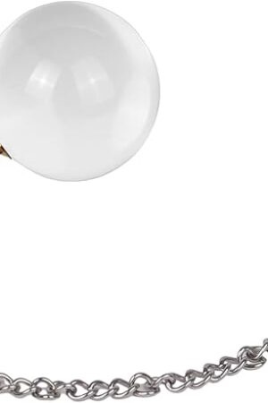 Glass Anal Beads Anal Ball Plugs, LVOJSM Crystal Anal Butt Plug with Metal Safety Chain Anus Dilator Anal Sex Toys Clear Anal Training Expander Dildo Anus Bead Massage Masturbation for Men Women (S)