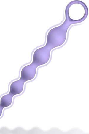 Anal Beads, Silicone Flexible Anal Chain Butt Plug with 7 Gradual Balls and Pull Loop Prostate Massager G-spot Stimulator Anal Training Sex Toy for Beginner 823 inch, Purple TJIJP