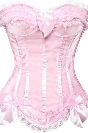 Women's Corset Tops Sexy Lingerie Corsets Vintage Satin Lace Up Waist Cinch Shaping Corsets Corsets