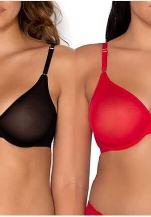 Women's Sheer Mesh Demi Underwire Bra 2-Pack