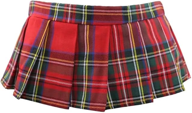 Women Sexy Skirt Super Mini Pleated Plaid Role Play Schoolgirls Short Skirt Lingerie&
