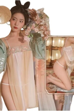Asian Chinese Geisha Cosplay Women's Han Chinese Clothing Embroidery Babydoll Chemise