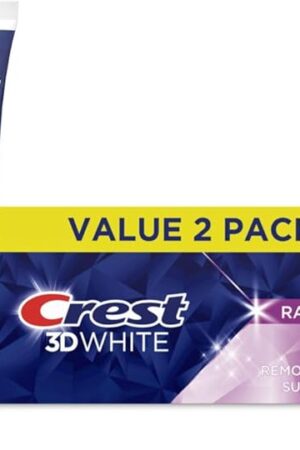 Crest 3D White Advanced Teeth Whitening Toothpaste, Radiant Mint, 33 oz, Pack of 2