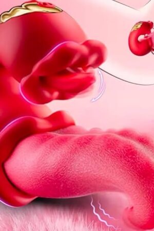 Vibrator Adult Sex Toys for Women - 4 in 1 Tongue Thrusting Vibrators Dildo Rose Sex Toys with 10 Licking Clitoral & 10 Vibration Mode, G Spot Clit Stimulator Pleasure Tools for Female Couples Games