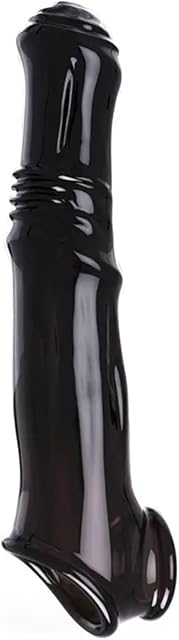 Generic Horse Dildo Lengthen Sleeve Sex Toys for Men Dick Trainer Penis Delay Loop Cock Ring Extension Reusable Delay Ejaculation (Color : Black-B, Size : M-lengthen10CM)