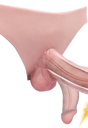 Wearable Dildo Panty, Realistic Strap-On Harness with Silicone Hollow Dildos, Male Penis Extender Cock Sleeve G-Spot Stimulator Sex Toys for Male Couple Pegging Boxer Briefs