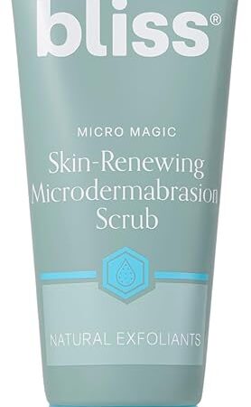 Bliss Micro Magic Skin-renewing Microdermabrasion Scrub | Smoothing Volcanic Pumice & Purifying Kaolin Clay | Refreshed Glow Straight-from-the-Spa | Tightens Pores & Brightens Skin | 34 fl oz