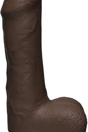Doc Johnson The D - Uncut D - 7 Inch with Balls - FIRMSKYN - 7" Long and 1.75" Wide - Suction Cup Base - O-Ring Harness Compatible Dildo - for Adults Only, Chocolate