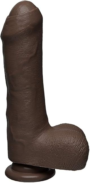 Doc Johnson The D - Uncut D - 7 Inch with Balls - FIRMSKYN - 7" Long and 1.75" Wide - Suction Cup Base - O-Ring Harness Compatible Dildo - for Adults Only, Chocolate