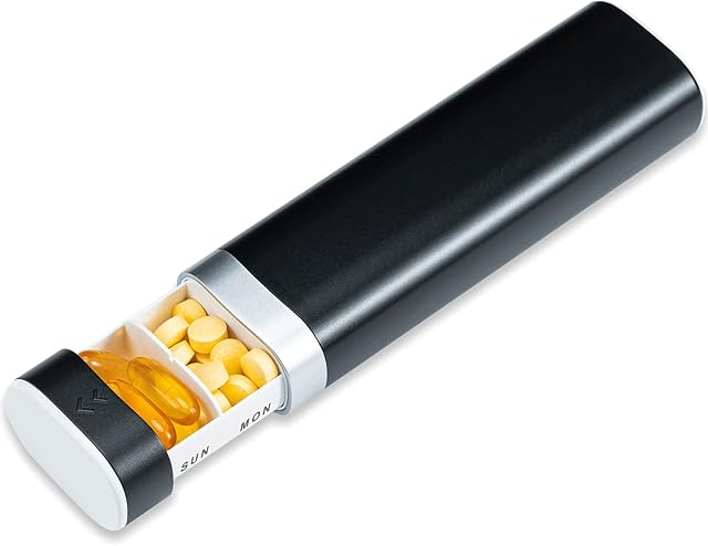 Weekly Pill Organizer 7 Day, Daily Pill Box, Travel Pill Case, Cute Pill Holder, Drawer-Shaped Medicine Box to Hold Vitamins, Medicines, Supplements, Pills Organizer(Black)