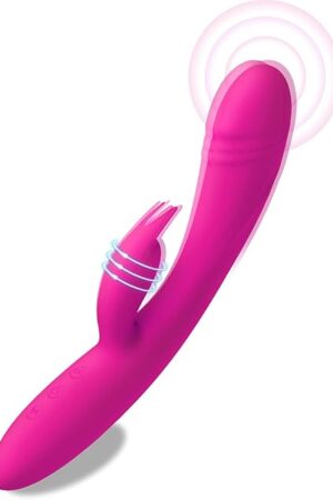 ZLDGHIRW Adult Sex Toys Vibrator Silicone Dildo-Female Sex Toy with Powerful Dual Motors,2 IN1 Rabbit Vibrators with 10 vibrations Stimulate Clitoral G Spot,Thrusting Vibrator Adult Toys for Woman