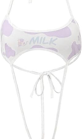 Women's Kawaii Anime Sling Shot Swimwear Bathing Suit Sexy Thong Bodysuit Teddy Lingerie