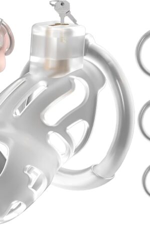 Chastity Cage Male Sex Toys - Chastity Device Locked with 3 Sizes Ring Cock Cage for Men Penis Exercise Bondage Gear & Accessories Adult Sex Toys & Games for Men