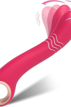 G Spot Vibrator Dildo Women Sex Toys, Powerful Wiggling Clitoral Stimulator Finger Vibrator Anal Toys with 5 Wiggling & 10 Vibrating Modes, Waterproof Silicone Bullet Vibrators Adult Sex Toy, Rose