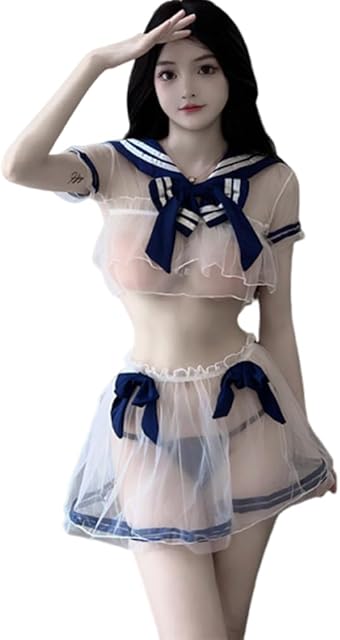 Women's cosplay sexy perspective female student underwear Japanese JK navy kawaii uniform