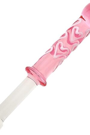 Double-Ended Crystal Dildos Glass Pleasure Wand Anal Plug - Pink Style Series (Style B)