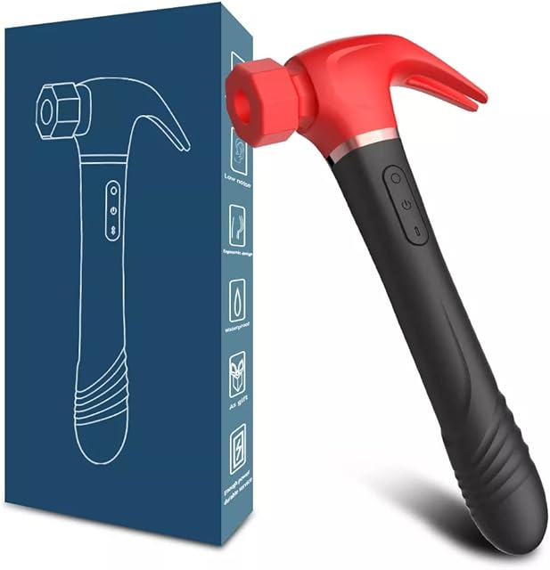 Generic Female Masturbation Vibrating Sucking Tapping Telescopic Hammer Vibrator Rapid Orgasm G-spot Clit Massager Sex Toys for Women, Black Red