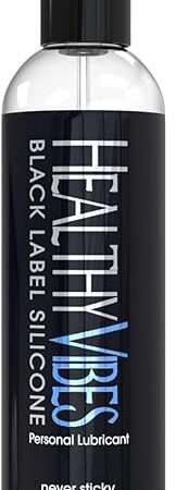 Black Label Silicone Based Personal Lubricant 8oz, Water Resistant Long Lasting Easy to Clean Lubricant for Privacy, Safe for Most Skin Types