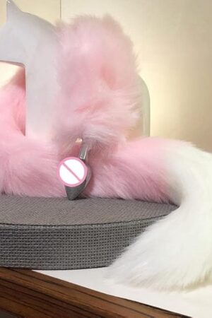 32in/80cm Senior Charming Overlength Metal Fox Tail Anal Plug. Cosplay G-spot Vagina Stimulator Training Thrusting Orgasm Tease Masturbator Sex Toy for Women Female Men Male Unisex (All White)