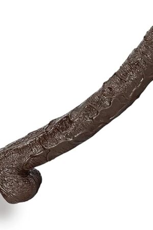 Flexible Silicone Dildo with Balls for Women, Men Oversize Dildo with Suction Cup - Hands-Free Play Body-Safe Dildos for Couples - Adult Sex Toy for Vagina or Anal Stimulation