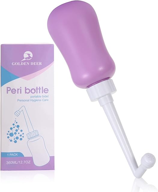 GOLDEN DEER Peri Bottle for Postpartum Care for Perineal Recovery and Cleansing After Birth 127 OZ Color: Purple