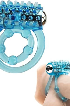 Vibrating Penis Ring with Double Cock Rings for Men Enhance Lasting Delay Ejaculation Clitoral Stimulator Penis Ring Vibrator G-spot Stimulating Adult Sex Toys for Couple with Batteries Included