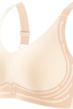 Women Comfortable and Sexy Transparent Shoulder Strap Cordless Backless Spongeless Convenient Sports Bras Baggy Bra