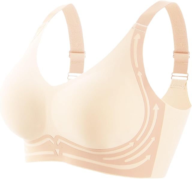 Women Comfortable and Sexy Transparent Shoulder Strap Cordless Backless Spongeless Convenient Sports Bras Baggy Bra