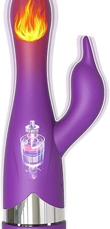 3 in 1 Rabbit Vibrator G-spot Vibrator with 7 Vibration Modes Heated and Cleaning Function Nipple Clitoral Stimulator Adult Female Sex Toys