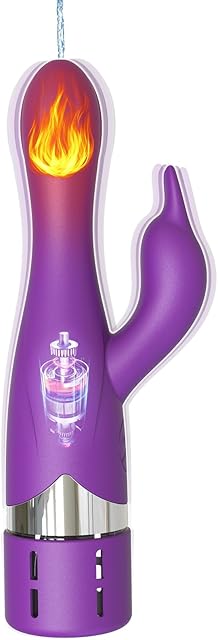 3 in 1 Rabbit Vibrator G-spot Vibrator with 7 Vibration Modes Heated and Cleaning Function Nipple Clitoral Stimulator Adult Female Sex Toys