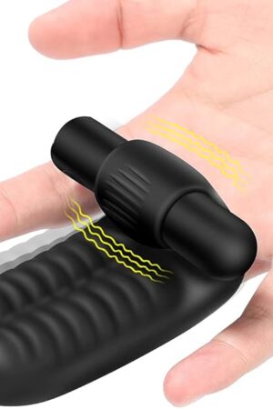 G Spot Finger Vibrator with Bullet, Adult Toys with 10 Modes Powerful Vibration Stimulator Nipples, Sex Toy for Female or Couples Sexual Pleasure, USB Rechargeable Waterproof (Black)