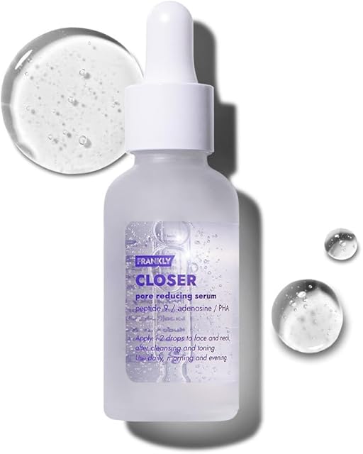 FRANKLY Closer Serum | Pore Minimizer Serum | 9 Peptides, Vegan Collagen, Adenosine, PHA | Korean Pore Minimizer for Glass Skin, Anti-Aging, Hydration, Elasticity | 101 fl oz