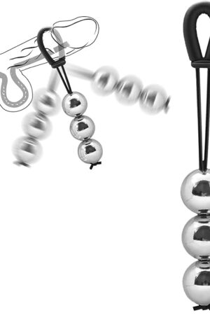 Cock Ring for Men PC Muscle Strengthening Trainer -Metal Ball Weighted Hook Penis Stretcher Adjustable Professional Penis Weighted Ball Physical Exerciser Adult Male Sex Toys Enhance Stamina