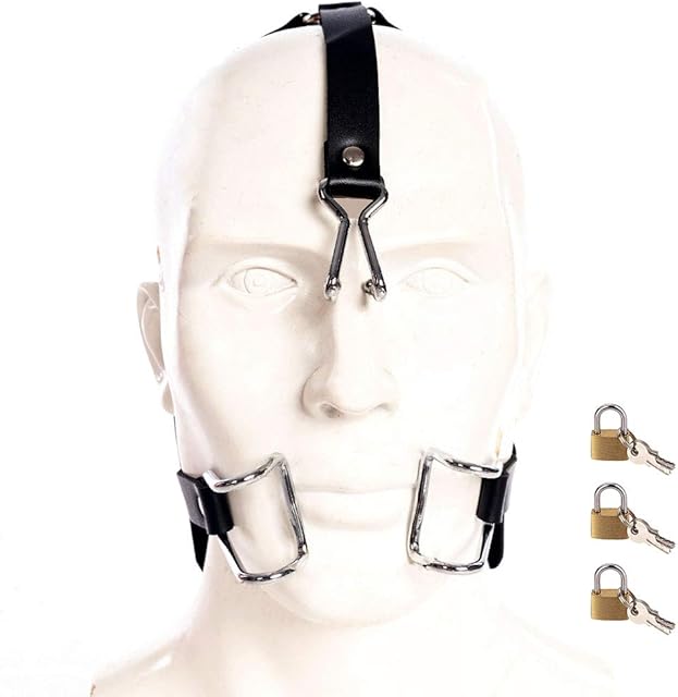 Hook Claw Mouth Spreader & Nose Hook, Open Mouth Gag for Sex Fetish Restraints SM Adjustable Slave Harness Sex Toy for Men and Women