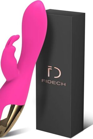 FIDECH G Spot Rabbit Vibrator, Sex Toys for Clitoris G-spot Stimulation, Waterproof Dildo Vibrator with10 Powerful Vibrations Dual Motor Stimulator for Women or Couple Fun
