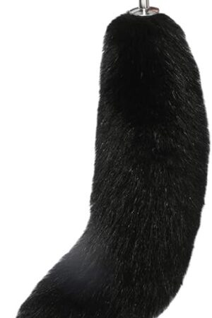 Butt Plug Fox Tail, Black Artificial Handmade Detachable Multi-Function Fox Tail Fur Anal Plug Sexy Adult Toy Red of Cheeks Butt Stainless Steel Cosplay Sex Flirt Toys-35CM Tail||4.0CM Anal Plugs