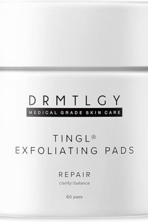 DRMTLGY Tingl Exfoliating Face & Body Pads ? Glycolic, Lactic & Salicylic Acid for Acne, Pores, Blackheads & Wrinkles ? AHA BHA Toner Pads for Oily Skin, Anti-Aging, FSA/HSA Eligible ? 60 Count