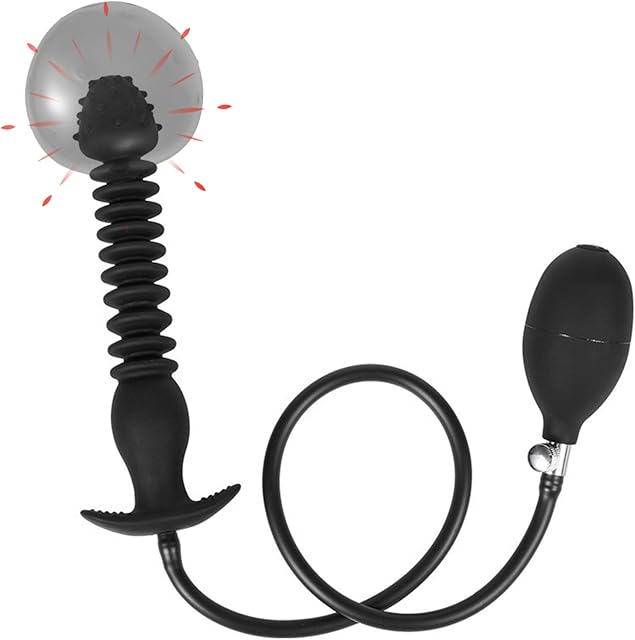 Inflatable Anal Plug, Silicone Inflatable Butt Anal Balloon Expanding Pump with Quick Release Valve BDSM Toys SM Anus Stimulator Prostate Massager Stimulation Anal Sex Toy for Women Men Couples