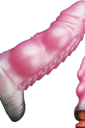 Elastic Dragon Silicone Fantasy Dildo Sheath Sleeve, Penis Enlargement Sleeve with Hoop Ring, Male Sex Toy Girth Add Extender Enlarger, Adult Sex Product for Men Couples