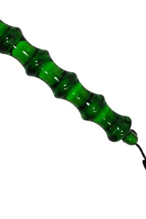 Crystal Glass Anal Butt Plug Anal Beads Transparent Anal Plug Sex Toys with Drawstring Glass Anal Balls Anal Dildo Anal Toys for Women Men Couples Anal Expander Anal Chain Sex Toy (Green, s)