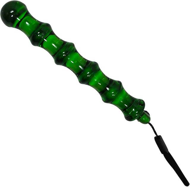 Crystal Glass Anal Butt Plug Anal Beads Transparent Anal Plug Sex Toys with Drawstring Glass Anal Balls Anal Dildo Anal Toys for Women Men Couples Anal Expander Anal Chain Sex Toy (Green, s)