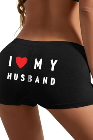 Boyshort Panties for Women, Pack of 3, Ladies Underwear Boxer Briefs with Novelty Letter Printed