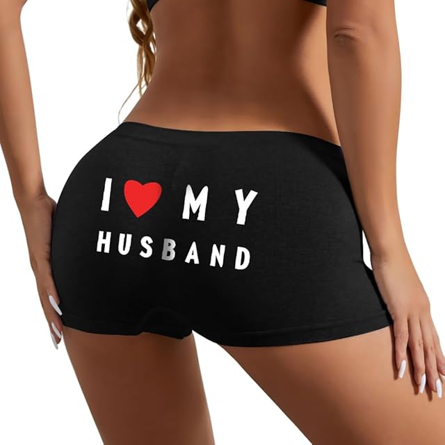 Boyshort Panties for Women, Pack of 3, Ladies Underwear Boxer Briefs with Novelty Letter Printed