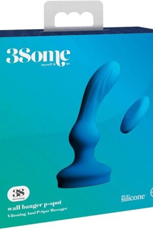 3Some Wall Banger Silicone Rechargeable Remote Control P-Spot Vibrating Anal Vibrator - Blue