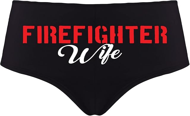 Firefighter Wife Panties for Women Cheeky Cotton Booty Shorts, Flirty Low-Rise Lingerie for Wives, Gift Idea