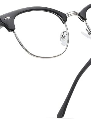 Blue Light Blocking Glasses Vintage Half Frame UV Clear Lens Anti Eyestrain Computer Gaming Glasses for Women Men